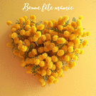 Fleurs dorées en cœur pour Mamie chérie